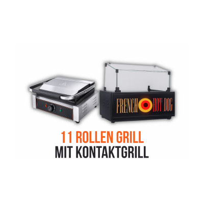 FRENCH HOT DOG 11-Rollen-Grill mit Kontaktgril